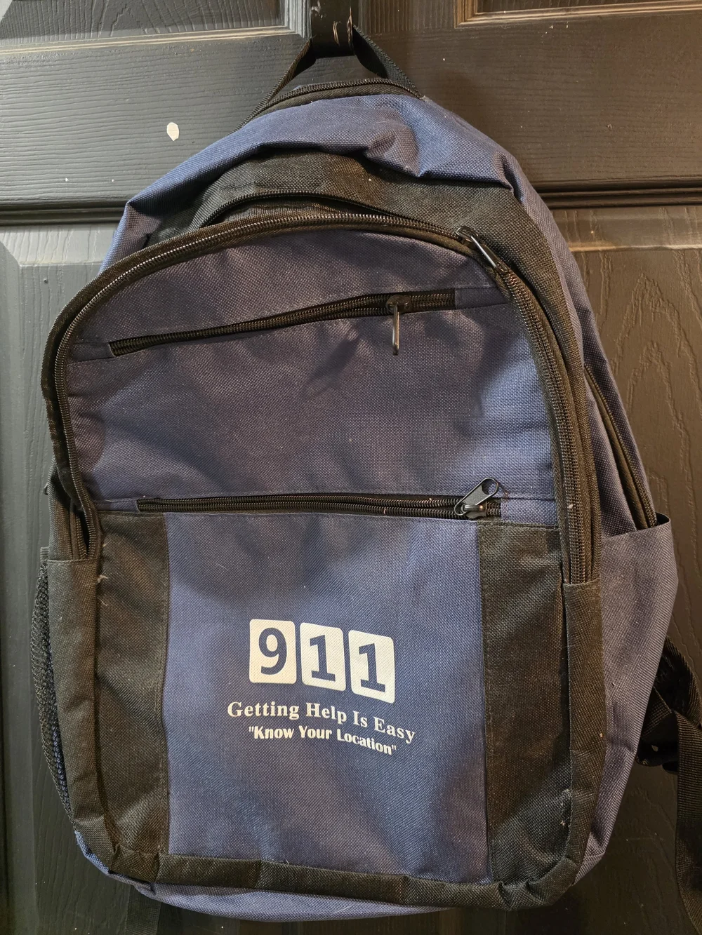 911 Logo Navy and Black Men’s Backpack - Emergency Awareness Design